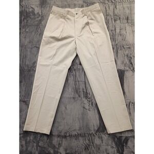 Lee Mens Relaxed‎ Fit Double Pleat Wrinkle Free Khaki Dress Pants 38x32